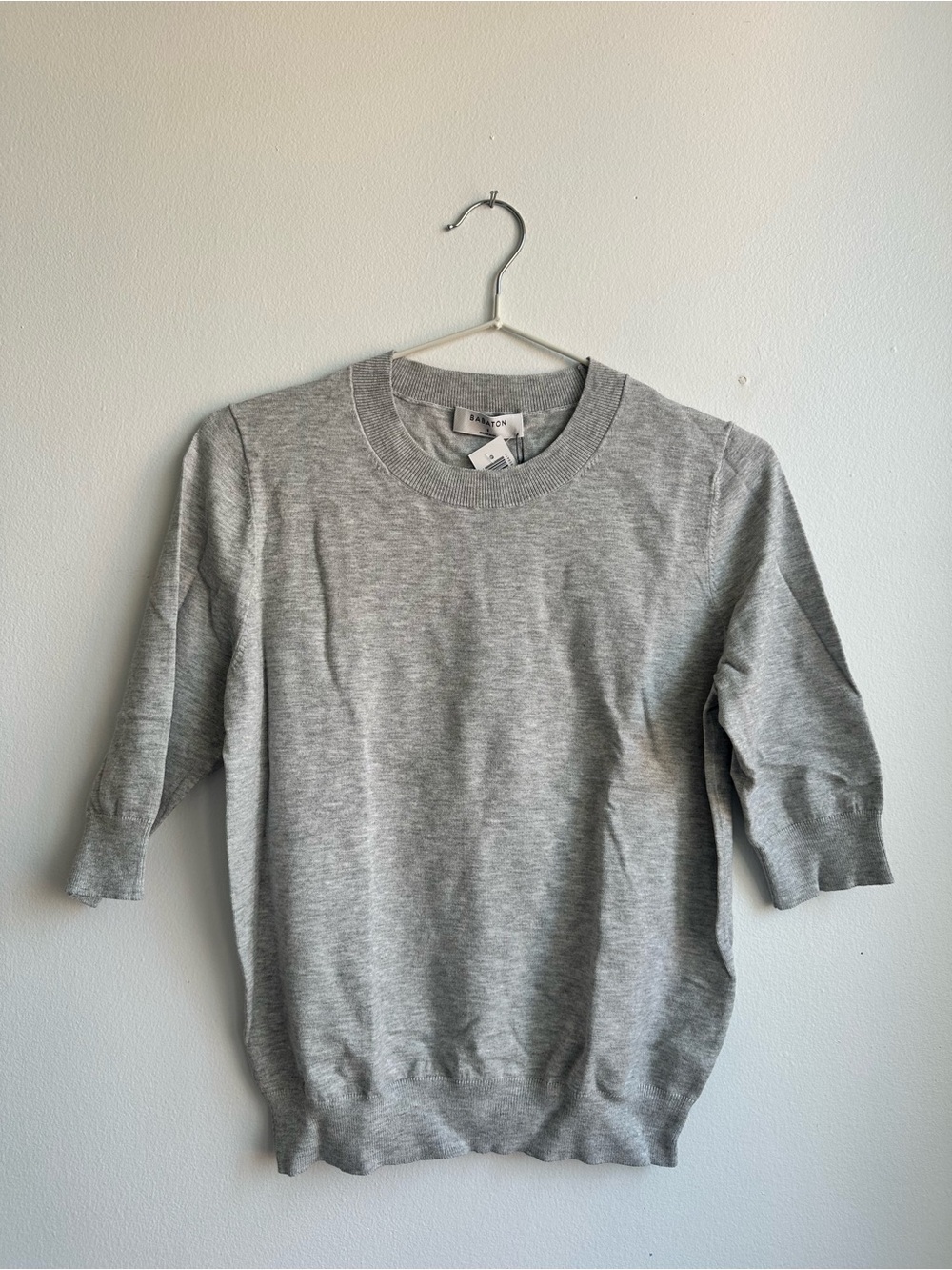 Babaton Light Heather Gray Crewneck Pullover